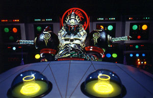 Sargain inside the cockpit of his Zord